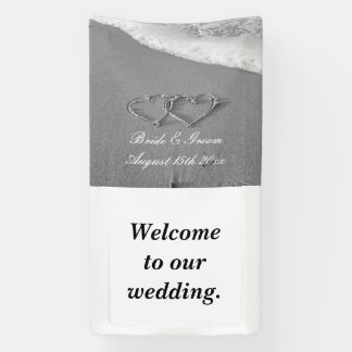 Fancy strand foto zomerbestemming bruiloft spandoek