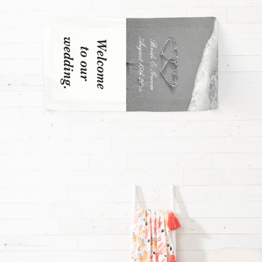 Fancy strand foto zomerbestemming bruiloft spandoek (Insitu)