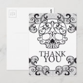 Fancy Sugar Skull Bedankt Briefkaarten (Voorkant / Achterkant)