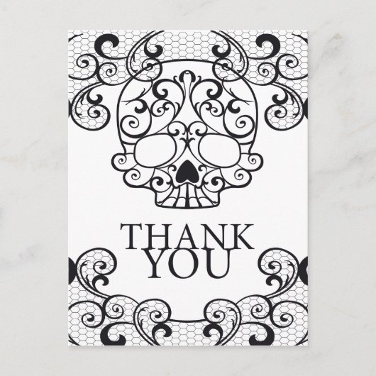 Fancy Sugar Skull Bedankt Briefkaarten (Voorkant)
