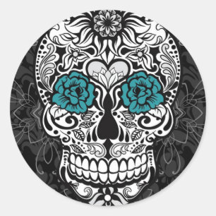 Fancy Sugar Skull Dag van de Dode Sticker