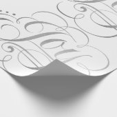 Fancy Swirly Joy Silver kerstkalligrafie Cadeaupapier (Hoek)