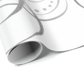 Fancy Swirly Joy Silver kerstkalligrafie Cadeaupapier (Rol Hoek)