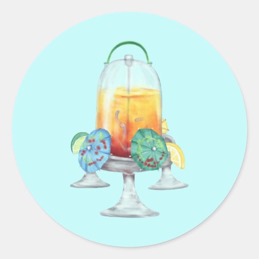 Fancy Tropical Drink for Chickens Ronde Sticker (Voorkant)