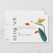 Fancy Tropical Flowers Mariage - Carte de remercie (Devant)