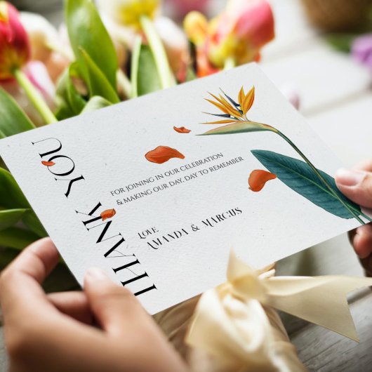 Fancy Tropical Flowers Mariage - Carte de remercie