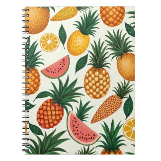 fancy Tropical Fruit Pattern Design notitieboek