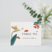 Fancy tropische bloemen bruiloft-dank u kaart 2 (Staand voorkant)