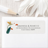 Fancy Tropische Bloemen Bruiloft Etiket (Insitu)