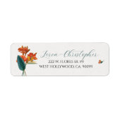 Fancy tropische bloemen Script Kalligrafie Etiket (Voorkant)