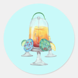 Fancy Tropische Drank voor Kippen Ronde Sticker