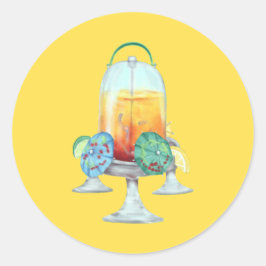 Fancy Tropische Drank voor Kippen Ronde Sticker