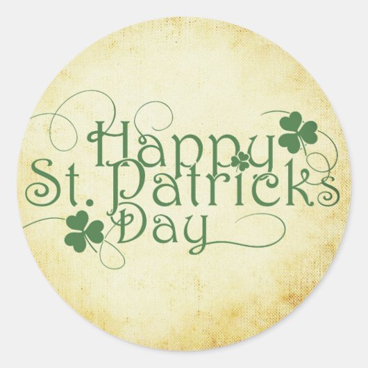 Fancy typografie Happy St. Patrick's Day Ronde Sticker (Voorkant)