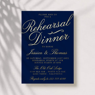 Fancy Typografie Weddenschappen Rehearsal Dinner R Folie Uitnodiging