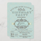 Fancy uitnodiging tot het indienen van een blauwe  (Voorkant / Achterkant)