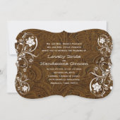 Fancy uitnodiging voor bruin lederen bruin bruin b (Voorkant)