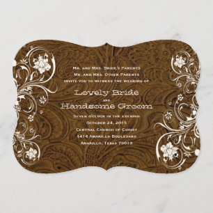 Fancy uitnodiging voor bruin lederen bruin bruin b