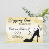 Fancy uitnodiging voor een 60e verjaardag van de v (Staand voorkant)