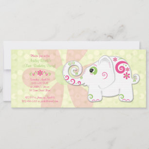Fancy uitnodiging voor een olifant Birthday