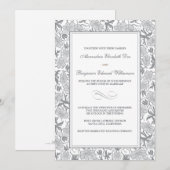Fancy uitnodiging voor het huwelijk van Floral (Voorkant / Achterkant)