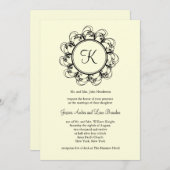 Fancy uitnodiging voor weddenschappen op monogram (Voorkant / Achterkant)