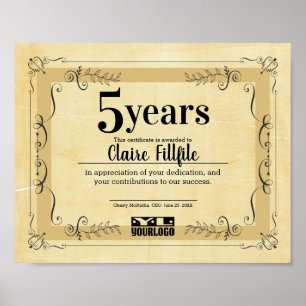 Fancy universeel certificaat ter gelegenheid van h poster