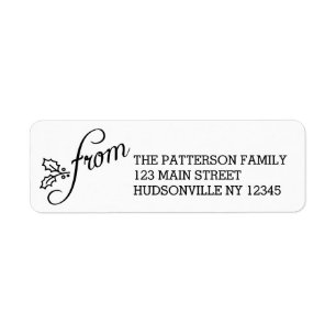 Fancy van Black and White Holly Holiday Etiket