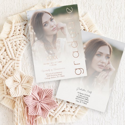 Fancy Vellum Overlay Effect 2 Photos Graduate Folie Uitnodiging