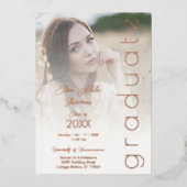 Fancy Vellum Overlay Effect 2 Photos Graduate Folie Uitnodiging (Voorkant)