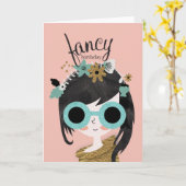 Fancy Verjaardag Kaart (Gele Bloem)