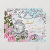 Fancy verjaardagsfeestje van de prinses kaart (Voorkant / Achterkant)