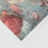 Fancy versierde Flamingo Nouveau & Rozen Tissuepapier (Detail)