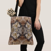 Fancy vibrant, glad, gestreken, natuurlijk gesteen tote bag (Dichtbij)