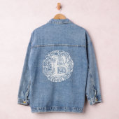 Fancy Victoriaans Calligrafie Monogram B Vrouwen Denim Jacket (Hangar)