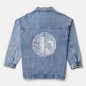 Fancy Victoriaans Calligrafie Monogram H Vrouwen Denim Jacket (Achterkant)