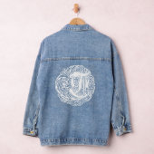 Fancy Victoriaans Calligrafie Monogram T Vrouwen Denim Jacket (Hangar)