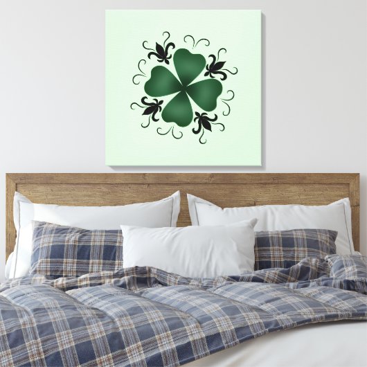Fancy Victoriaans shamrock Canvas Afdruk (Insitu (Slaapkamer))