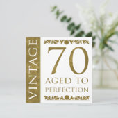 Fancy Vintage 70e verjaardag Kaart (Staand voorkant)