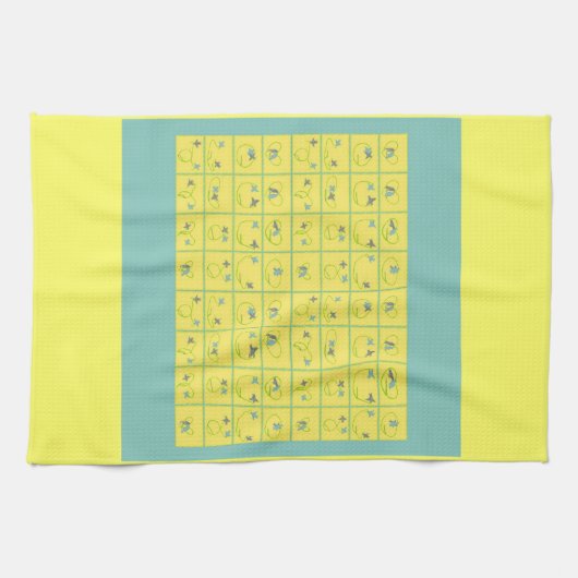 Fancy vogels met geanimeerde vliegtuigen die keuke theedoek (Horizontaal)