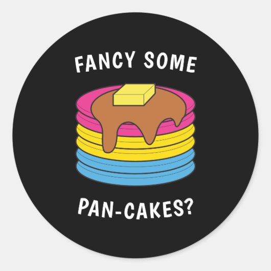 Fancy wat pan-cakes Funny LGBTQ Pansexual Pride Ronde Sticker (Voorkant)