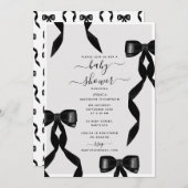 Fancy Waterverf Black Bow Formal Baby shower Kaart (Voorkant / Achterkant)