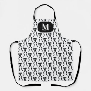 Fancy Waterverf Black Bow Monogrammed Schort