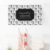 Fancy Waterverf Black Bow Verjaardag Spandoek (Insitu)