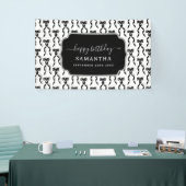 Fancy Waterverf Black Bow Verjaardag Spandoek (Beurs)