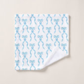 Fancy Waterverf Blue Bow Bad Handdoek (Wasdoekje)