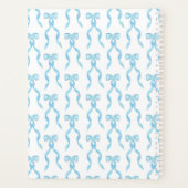 Fancy Waterverf Blue Bow Monogrammed Wedding Planner (Achterkant)
