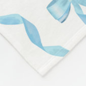 Fancy Waterverf Blue Bow Pattern Fleece Deken (Hoek)