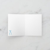 Fancy Waterverf Blue Bow Pattern Kaart (Binnen)