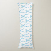 Fancy Waterverf Blue Bow Pattern Lichaamskussen (Voorkant Verticaal)