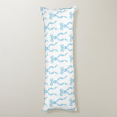 Fancy Waterverf Blue Bow Pattern Lichaamskussen (Achterkant (Verticaal))